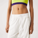 Lacoste calça estampada náutica mulheres branco 70v 88BL2554 - Image 7