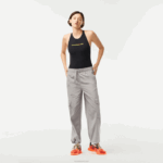 Lacoste calças cargo largas mulheres cinza kzw 88BL2450