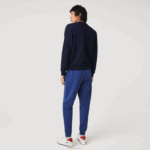 Lacoste calças de treino de mistura de algodão mesclado slim fit homens chine azul hjd 88BL1140 - Image 3