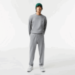 Lacoste calças de treino impressas homens ano chine cinza 88BL1012
