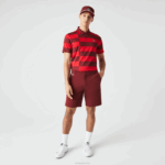 Lacoste calções de golfe elásticos leves desportivos homens bordeaux zs1 88BL445