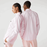 Lacoste camisa de algodão de crocodilo grande de ajuste relaxado homens branco rosa claro 7fd 88BL412 - Image 3