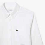 Lacoste camisa de algodão oxford de ajuste regular homens branco 001 88BL1467 - Image 2