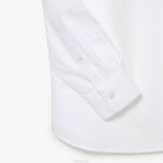 Lacoste camisa de algodão oxford de ajuste regular homens branco 001 88BL1467 - Image 3
