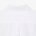 Lacoste camisa de algodão oxford de ajuste regular homens branco 001 88BL1467 - Image 4