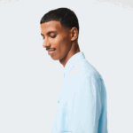 Lacoste camisa de linho homens azul claro t01 88BL468 - Image 2