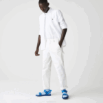 Lacoste camisa de linho regular homens branco 001 88BL1651