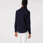 Lacoste camisa piquê de algodão gola francesa mulheres azul marinho 166 88BL2649 - Image 3