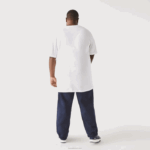 Lacoste camisa polo de algodão com decote em v canelado regular fit (tamanho grande) homens branco 001 88BL707 - Image 3