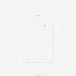 Lacoste camisa polo de algodão com decote em v canelado regular fit (tamanho grande) homens branco 001 88BL707 - Image 5
