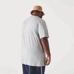 Lacoste camisa polo de algodão com decote em v canelado regular fit (tamanho grande) homens chine cinza cca 88BL765 - Image 3