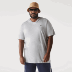Lacoste camisa polo de algodão com decote em v canelado regular fit (tamanho grande) homens chine cinza cca 88BL765 - Image 4