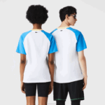 Lacoste camiseta algodão vivo homens branco azul amarelo d1q 88BL941 - Image 3