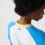 Lacoste camiseta algodão vivo homens branco azul amarelo d1q 88BL941 - Image 6