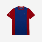 Lacoste camiseta bicolor resistente respirável esportiva homens azul vermelho branco vpa 88BL901 - Image 4