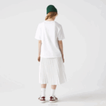 Lacoste camiseta de algodão premium com gola redonda mulheres branco 001 88BL2590 - Image 3