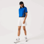 Lacoste camiseta de bandas estampada folgada mulheres azul k1q 88BL2546 - Image 2