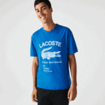 Lacoste camiseta de crocodilo de ajuste relaxado homens azul k1q 88BL700