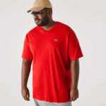 Lacoste camiseta de jérsei com decote v homens vermelho 240 88BL733 - Image 2