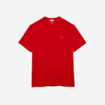 Lacoste camiseta de jérsei com decote v homens vermelho 240 88BL733 - Image 4