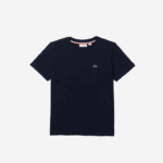 Lacoste camiseta de jérsei de algodão gola redonda crianças azul marinho 166 88BL2998 - Image 5