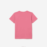 Lacoste camiseta de jérsei de algodão gola redonda crianças rosa 2r3 88BL3011 - Image 2