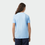 Lacoste camiseta de jérsei de algodão pima com decote v homens hbp azul 88BL624 - Image 3