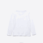 Lacoste camiseta de jérsei de gola redonda crianças branco 001 88BL3140 - Image 3