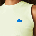 Lacoste camiseta de tênis esportiva justa mulheres amarelo 6gd 88BL2560 - Image 5