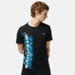 Lacoste camiseta esportiva regular fit com marca contrastante homens preto 031 88BL92