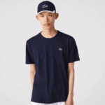 Lacoste camiseta esportiva respirável homens azul marinho 166 88BL53