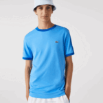 Lacoste camiseta gola contrastante regular fit homens azul 4x 88BL856 - Image 4