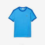 Lacoste camiseta gola contrastante regular fit homens azul 4x 88BL856 - Image 5