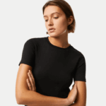 Lacoste camiseta gola redonda mistura de algodão mulheres preto 031 88BL2566 - Image 2