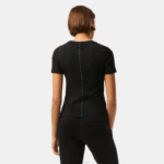 Lacoste camiseta gola redonda mistura de algodão mulheres preto 031 88BL2566 - Image 3