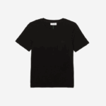 Lacoste camiseta gola redonda mistura de algodão mulheres preto 031 88BL2566 - Image 4