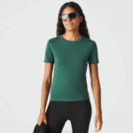 Lacoste camiseta gola redonda mistura de algodão mulheres verde 5hx 88BL2565
