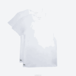 Lacoste camiseta lounge de algodão com gola redonda pacote com 2 homens branco 001 88BL1542