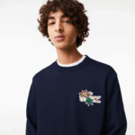 Lacoste camisola de algodão orgânico distintivo homens azul marinho 166 88BL988 - Image 6