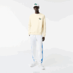 Lacoste camisola de algodão orgânico distintivo homens branco xfj 88BL989 - Image 2