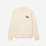 Lacoste camisola de algodão orgânico distintivo homens branco xfj 88BL989 - Image 3