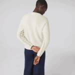 Lacoste camisola de lã gola redonda mulheres branco 70v 88BL2640 - Image 3