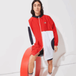 Lacoste capa de chuva oversized esportiva edição francesa do espírito esportivo homens azul marinho vermelho branco db3 88BL1299 - Image 2