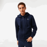 Lacoste capuz de painéis de malha esportiva homens azul marinho 423 88BL1019