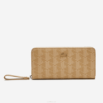 Lacoste carteira com zíper e estampa de monograma mulheres viennois bege l01 88BL2773
