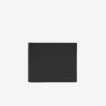 Lacoste carteira de couro dobrável homens preto 000 88BL2125
