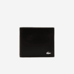 Lacoste carteira de couro fitzgerald e porta cartões homens preto 000 88BL2043