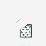 Lacoste carteira pequena com zíper com estampa de quadrinhos mulheres blanc croc l05 88BL2893 - Image 3