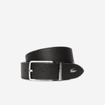 Lacoste cinto de couro granulado com fivela gravada homens 28 88BL2097
