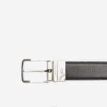 Lacoste cinto de couro piquê reversível com fivela gravada homens preto 000 88BL2077 - Image 2